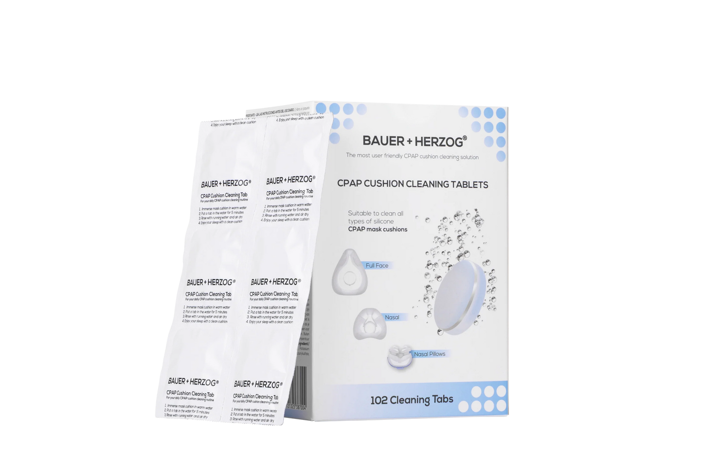 Bauer + Herzog CPAP-Maskenkissen-Reinigungstabletten
